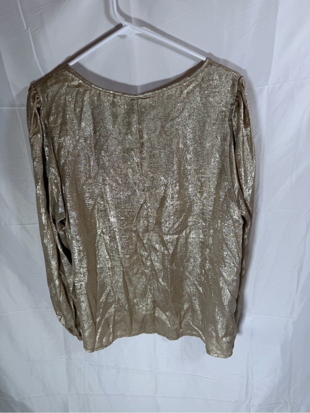 Emery Rose Metallic Gold Shimmer Blouse Plus Size 1XL - Picture 6 of 9